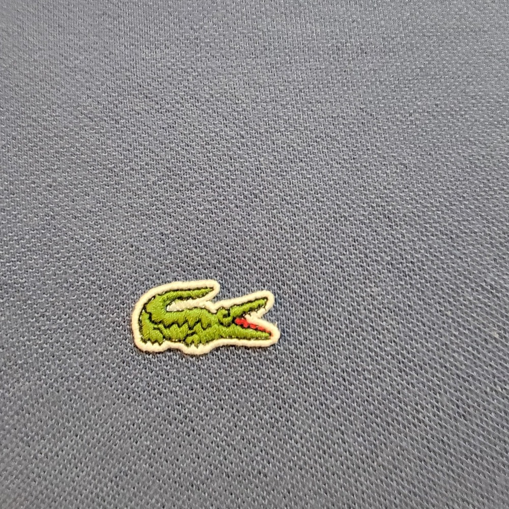 VTG 90s Lacoste pique polo blue size 7/ XL Cropped oversized designed France - Picture 3 of 4